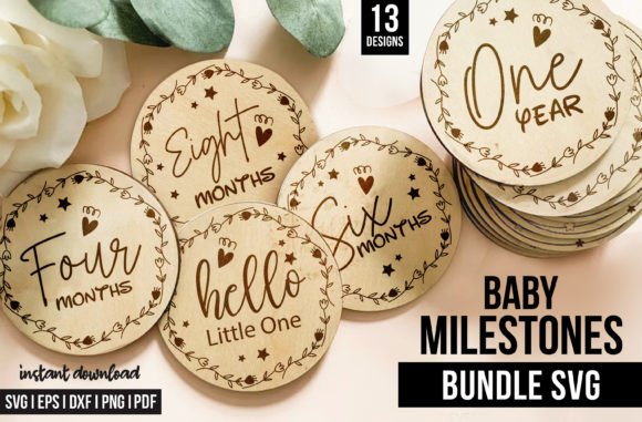 13 Monthly Woodlands Baby Milestones SVG