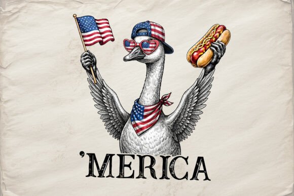 4th of July Patriotic American Goose PNG: A Unique Asset for Your Independence Day Projects