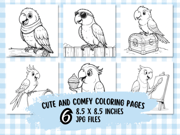 Cute Parrot Fun Coloring Book: A Creative Asset for All Ages