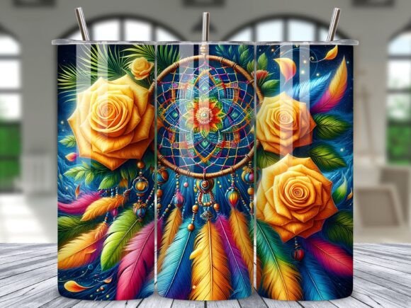 Designing with the Pastel Floral Dream Catcher Tumbler Wrap