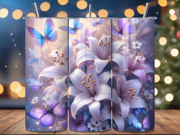 Elegant Lilies Butterfly Dream Tumbler: A Digital Asset for Crafters