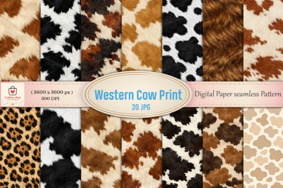Embrace Ranch Style: Western Cow Print Seamless Patterns Bundle