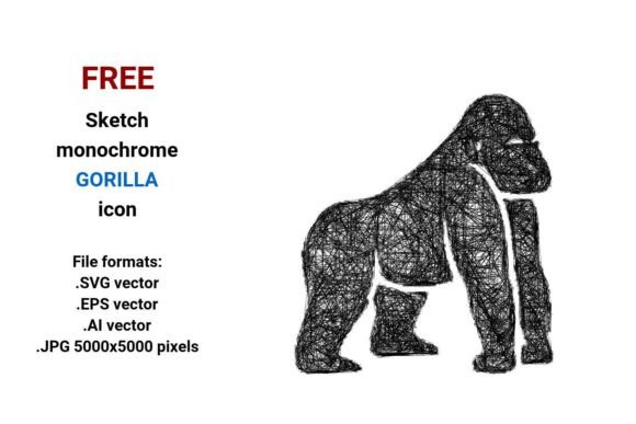 FREE Sketch Gorilla Icon: A Bold Design Asset
