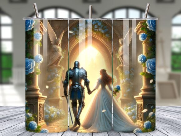 Medieval Knight Princess Tumbler Wrap: A Fantasy Design Asset