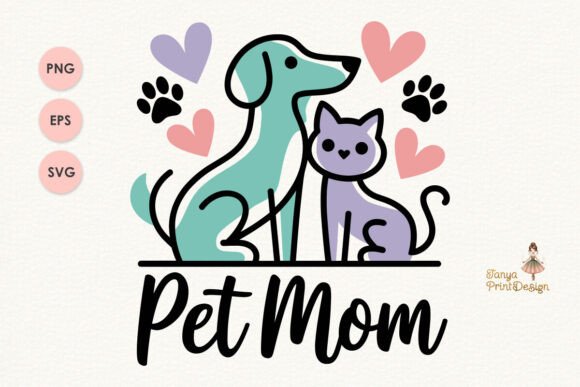 Pet Mom Clipart: Dog & Cat Design for Creative Projects