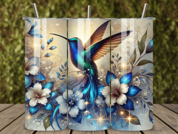 Stunning Floral Hummingbird Tumbler Wraps for Your Projects