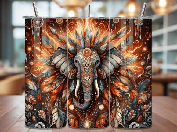 Tribal Elephant Dreamcatcher Tumbler: A Bold Design for Meaningful Projects