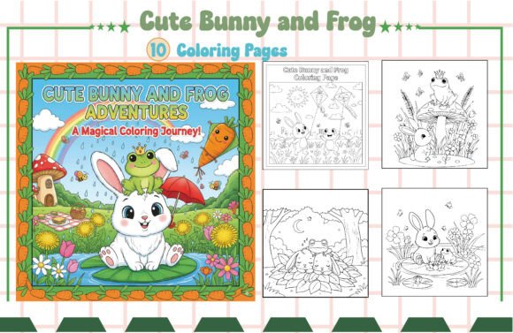 Unleash Creativity with a Cute Bunny and Frog Coloring Page