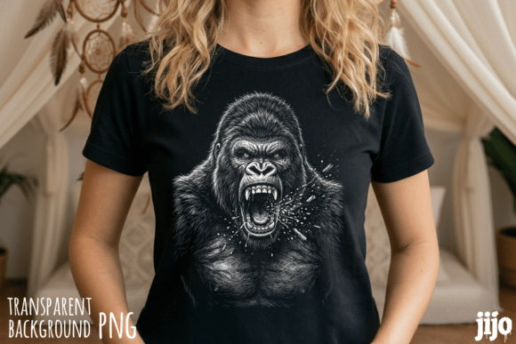 Unleashing Primal Energy with the Gorilla Angry Roaring PNG