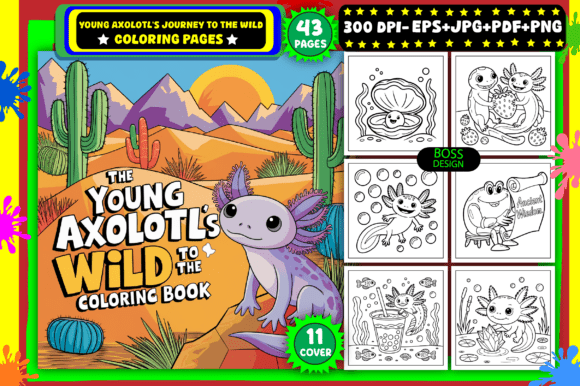 Young Axolotl's Journey to the Wild: A Design Asset for Calm Branding